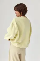 Утеплений світшот із написами - лимонний колір, ONE SIZE