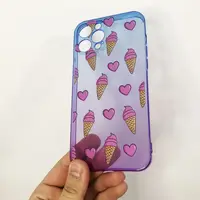 Чехол для Iphone 12 Pro Max розово-синий Мороженое