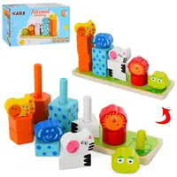 Деревянная игрушка Геометрика животные MD-1803 15 предметов