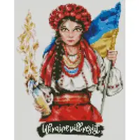 Алмазная мозаика Strateg ПРЕМИУМ Девушка с бандеровским смузи размером 30х40 см HX432
