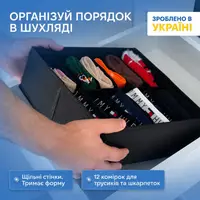 Двойной органайзер ORGANIZE  для белья 30х30х10 см ORGANIZE (черный)