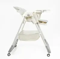 Стільчик для годування Toti 526 знімний столик кошик м'який чохол PU. White and Grey (190338)