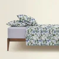 Сімейна постільна білизна з простирадлом на резинці WATERCOLOR FLOWERS CS7