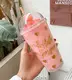 Стакан с трубочкой 7787 450 мл розовый