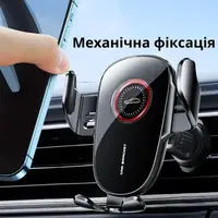 Держатель для телефона,автомобильный ,с механической фиксацией смартфона, на дефлектор в машину,черный