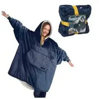 Толстовка плед з капюшоном і рукавами Huggle Hoodie оверсайз Blue