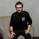 Свитшот унисекс "Влюбляться", Черный, XXL, русский