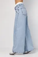 Джинси wide leg з подвійним поясом - джинс колір, 36р