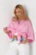 Женская рубашка oversize с четвертным рукавом - розовый цвет, S