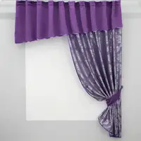 Кухонный комплект (270х170см.) шторка с ламбрекеном. Цвет фиолетовый с сиреневым. Код 097к 50-891