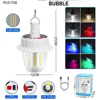 Светодиодная LED лампа с аккумулятором T38-COB+SMD(RGB) 2x18650