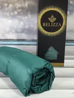 P. yesil 180х200см., сатиновая простыня на резинке с наволочками. Belizza Турция.