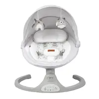 Укачивающий центр для ребенка MoMi Kenani Light grey с Bluetooth / Детский шезлонг качели для новорожденных