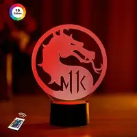 D ночник "Мортал Комбат" (УВЕЛИЧЕННОЕ ИЗОБРАЖЕНИЕ) + пульт ДУ +сетевой адаптер + батарейки (3ААА)  3DTOYSLAMP