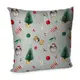 Подушка диванная с бархата Зайчата, елки, игрушки 45x45 см (45BP_23NY008)