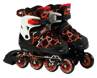 Роликовые коньки Best Roller. Размер 34-37:20,5-23 см. светящиеся PU колёса. Black and White (71120-М)