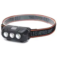 Фонарь налобный аккумуляторный KX-214-3LED, мощный светодиодный фонарик на голову водонепроницаемый
