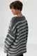 Тепла в'язана кофта oversize у смужку - сірий цвет, ONE SIZE