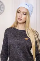 Женская шапка голубого цвета однотонная 167R013