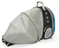 Рюкзак переноска для тварин розкладний CosmoPet CP-17 для котів та собак Black/Blue
