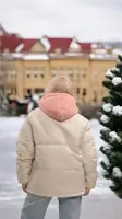 Куртка жіноча зимова молочного кольору П1014
