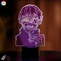 3D ночник "Канеки Кен 4" (УВЕЛИЧЕННОЕ ИЗОБРАЖЕНИЕ) + пульт ДУ + сетевой адаптер + батарейки (3ААА)  3DTOYSLAMP