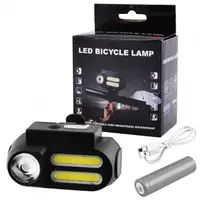 Велофонар BL-611-1LM+2COB, 1x18650, ЗП micro USB-ліхтарик велосипедний