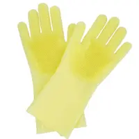 Хозяйственные силиконовые перчатки для уборки и мытья посуды Magic Silicone Gloves Желтый