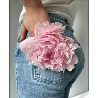 Алмазная мозаика "Пион на джинсах", 30х40 см