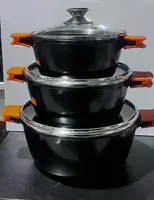 Набір каструль Houseberg HB-1506-MRB 6 предметів чорний