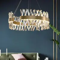 Люстра светодиодная подвесная LED светильник для квартиры на потолок лэд 27224 Латунь 40-170х60х60 см.