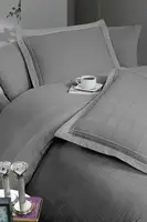 Семейное Турецкое Постельное Белье First Choice Royce Grey Делюкс Сатин 160х220см (2 шт)