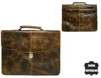 Вінтажний шкіряний портфель Always Wild Portfolio коричневий