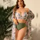 3в1. Купальник раздельный+пляжный халат. 2XL