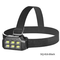 Фонарь налобный SQ-816 аккумуляторный фонарик USB Чёрный