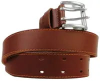 Чоловічий широкий шкіряний ремінь для джинсів Skipper 1442-45 коричневий