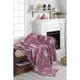 Плед-накидка Eponj Home Buldan Keten - Monstera 170*220 mor фиолетовый