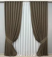 Комплект штор (2шт. 2х2,9м.) мікровелюр, колекція "Petek". Колір какао. Код 1825ш 32-148