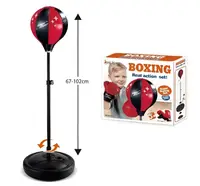 Боксерський набір Boxing QJ 303 груші рукавички. Black and Red (135462)