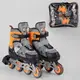Роликовые коньки 02-S Best Roller колеса PU светятся. Grey and Orange (размер 30-33) (98932)