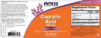 Натуральна добавка NOW Caprylic Acid 600 mg, 100 капсул