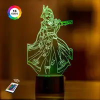 3D ночник "Сара" GENSHIN IMPACT (УВЕЛИЧЕННОЕ ИЗОБРАЖЕНИЕ)+ батарейки (3ААА)  3DTOYSLAMP