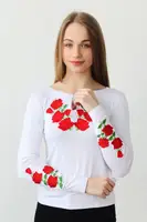 Молодежная вышитая женская футболка Розы В-8 3XL