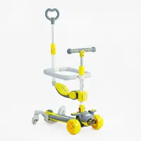 Самокат 5 в 1 Skyper колеса PU 125 х 40 мм со светом, музыка и подсветка платформы, с дополнительными колесами. Multicolor (144386)