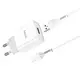 СЗУ сетевое зарядное устройство HOCO C81A 1USB/2.1A с кабелем для зарядки USB - MicroUSB Белый