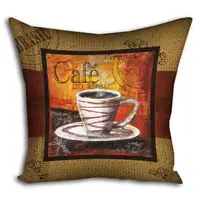 Подушка c принтом габардиновая Cafe 40x40 (4P_PW036)