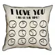 Подушка с мешковины I love you all of the time 45x45 см (45PHB_21L004)