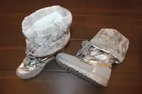 Чоботи жіночі зимові дутіки сріблясті С733 уцінка (читайте опис) 38