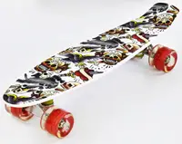 Скейт Пенни борд Best Board со светящимися PU колёсами Sculls_Hearts (74543)