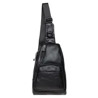 Чоловіча шкіряна рюкзак через плече Borsa шкіра K1029-чорна